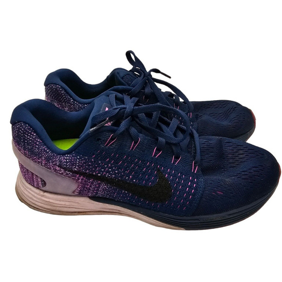 Nike Sneakers Womens 9 Lunarglide 7 Blue Running Shoes Sneakers 747356-405 - Picture 5 of 11